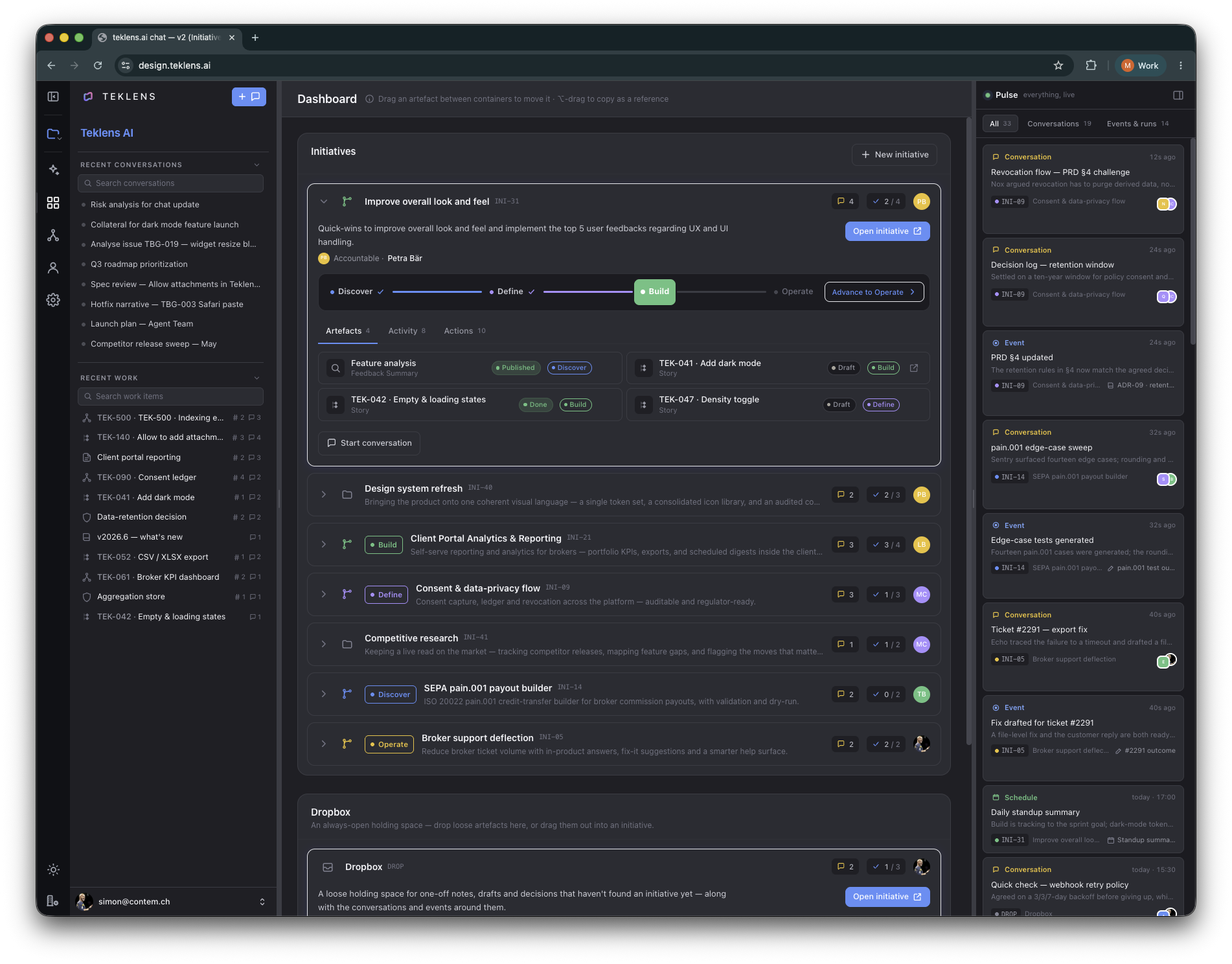 Teklens Build: Live View mit Echtzeit-Fortschritt und Code-Kontext